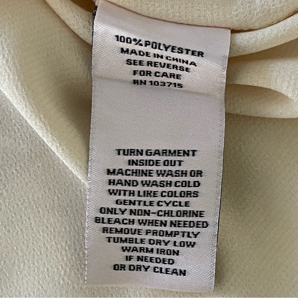 Nanette Lepore satin smocked neck and chest balloons sleeves beige XL NWT - Picture 12 of 13